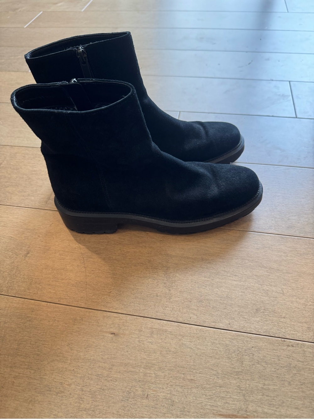 Aquatalia black suede MARYANN ANKLE BOOTs size 7